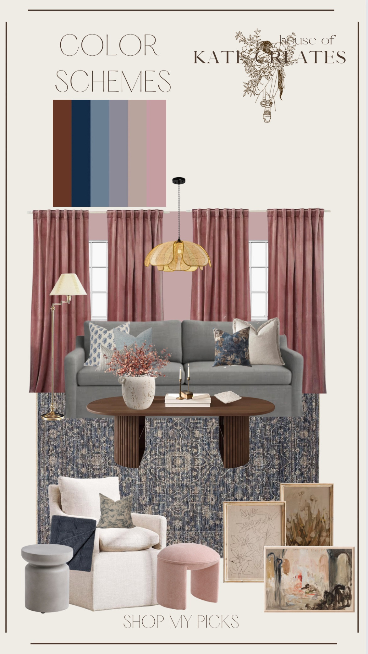 A mauve and navy color scheme! 😍😍 #homedecor #decorating #interiordesign

#LTKhome