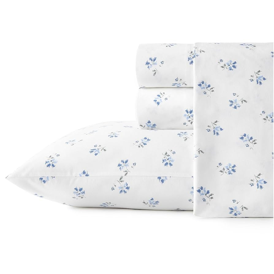 Stone Cottage - Full Sheets, Cotton Percale Bedding Set, Crisp & Cool Ideal Bedding Set (Blue Ske... | Amazon (US)