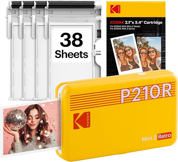KODAK Mini 2 Retro 2x3 Portable Photo Printer, 38 Sheets, Bluetooth Smartphone Printer for iPhone... | Amazon (US)