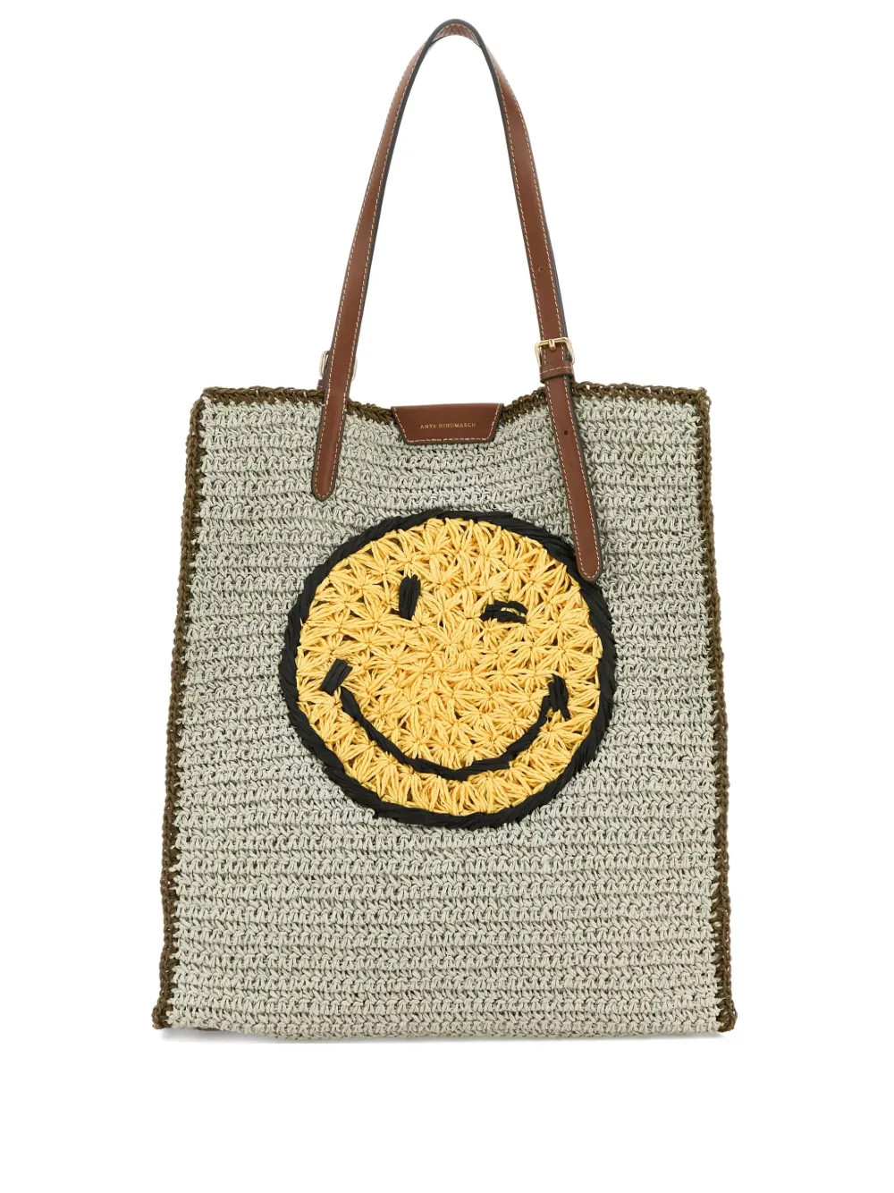 Anya Hindmarch smiley-motif Woven Tote Bag | Neutrals | FARFETCH | Farfetch Global
