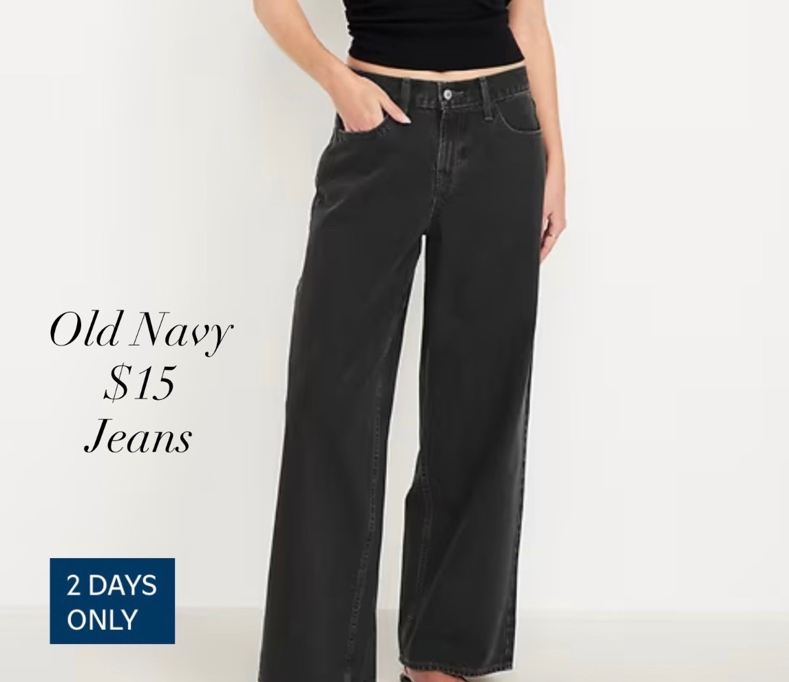 Old Navy daily deal.
$15 jeans!!

#LTKSaleAlert #LTKGiftGuide #LTKFindsUnder50