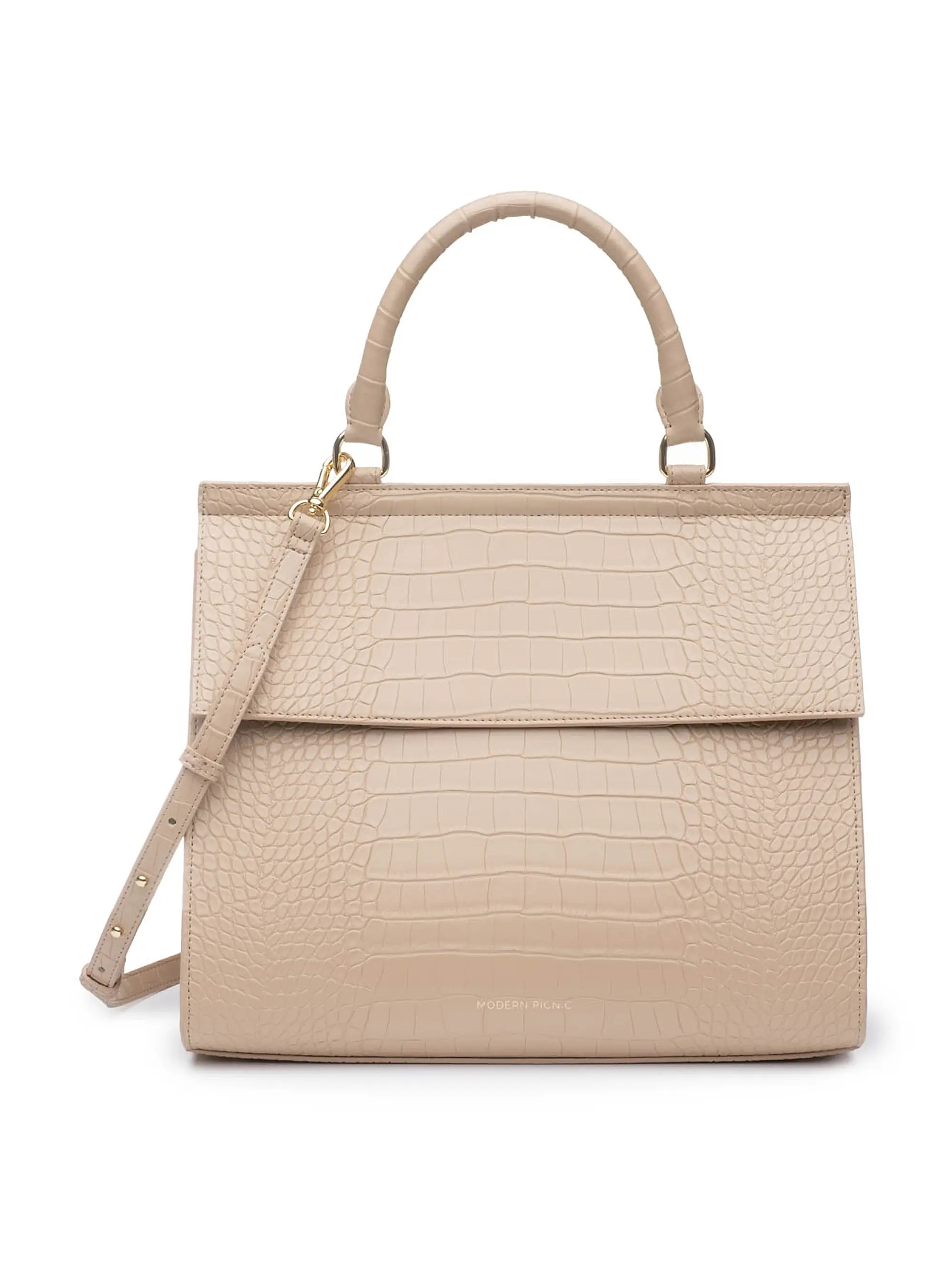 The Large Luncher Crocodile-Embossed Vegan Leather Bag | Saks Fifth Avenue