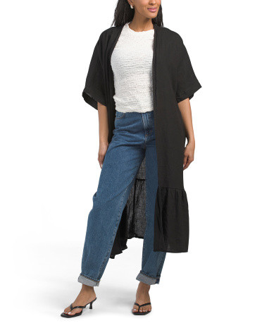 Made In Italy Linen Lightweight Ruana Wrap | TJ Maxx