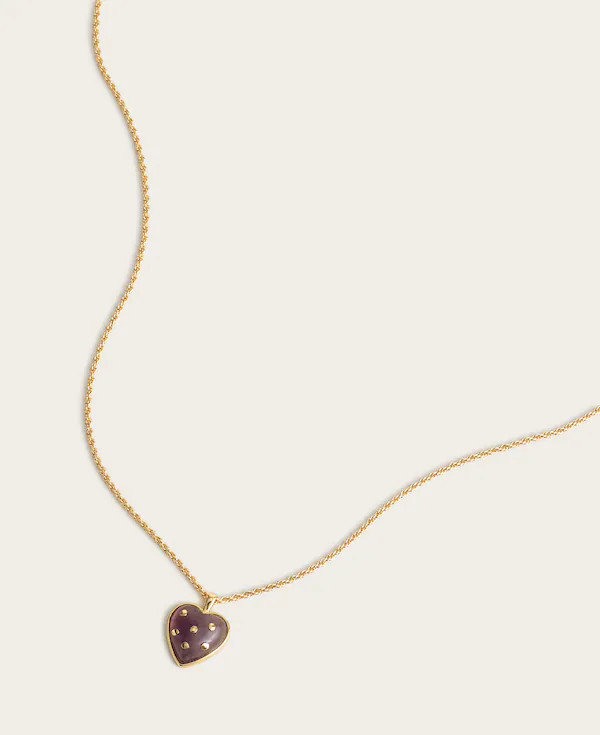 Polka-Dot Heart Pendant Necklace | Madewell