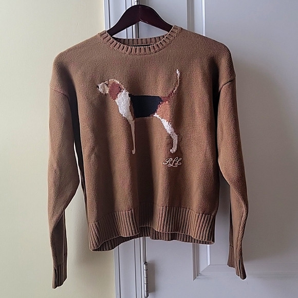 NWT Ralph Lauren Intasia knit Dachsund cropped sweater size XL | Poshmark