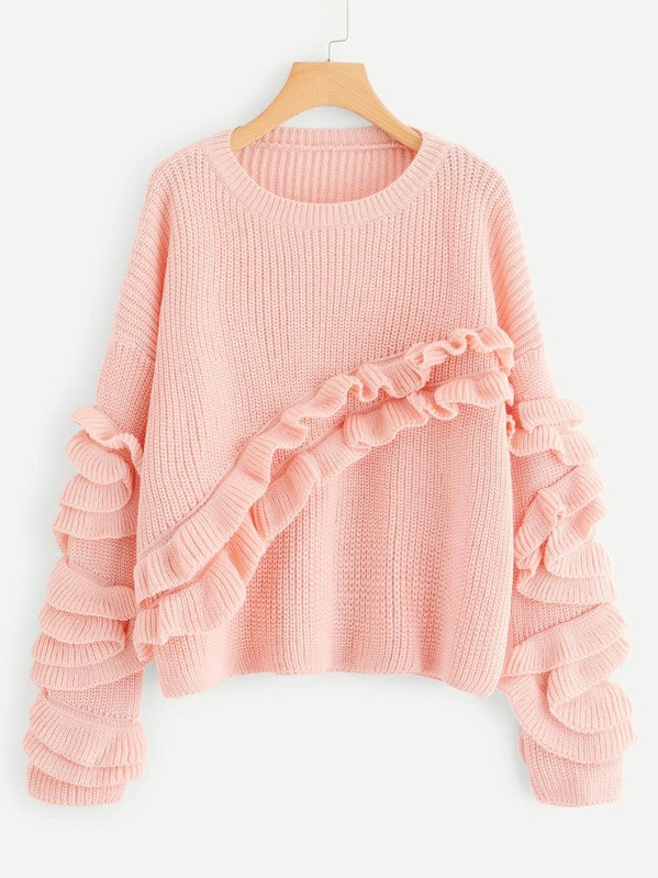 Tiered Ruffle Embellished Jumper | SHEIN