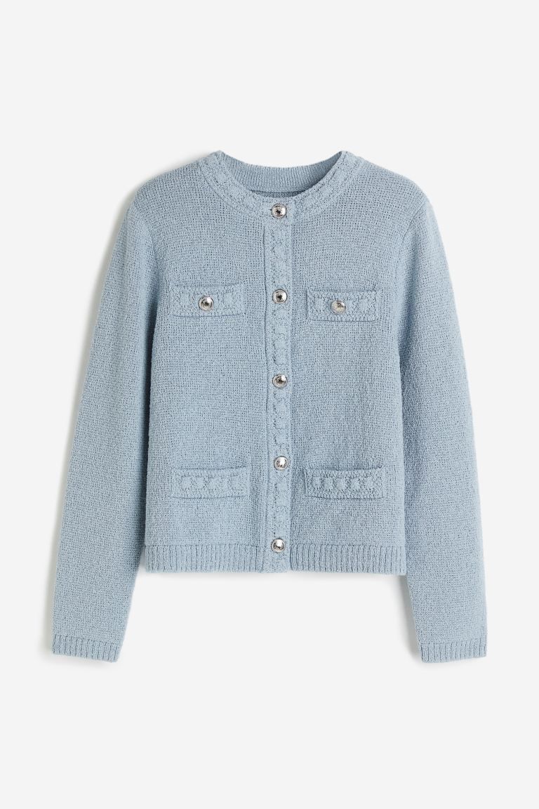 Textured-knit Cardigan - Light blue - Ladies | H&M US | H&M (US + CA)