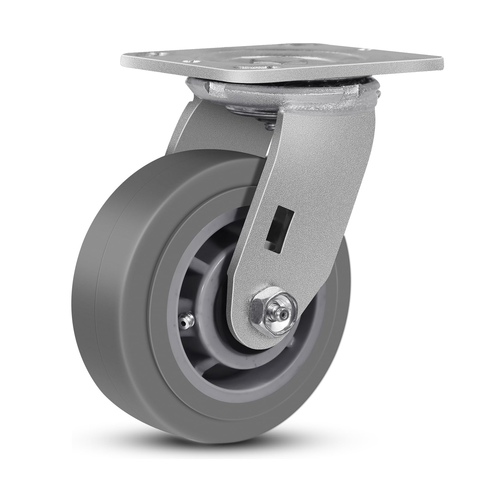 5" x 2" Heavy Duty Caster, Swivel Rubber Caster No Noise Industrial Plate Caster Wheel (1 Pack Sw... | Amazon (US)