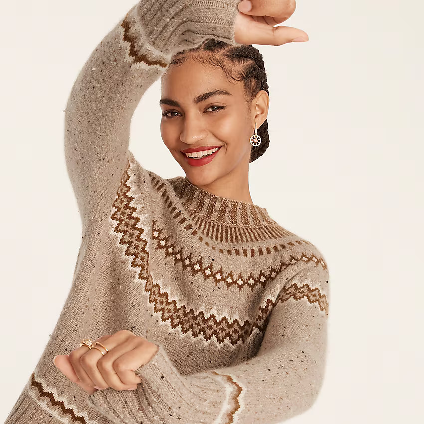 Cashmere Fair Isle yoke sweater | J. Crew US