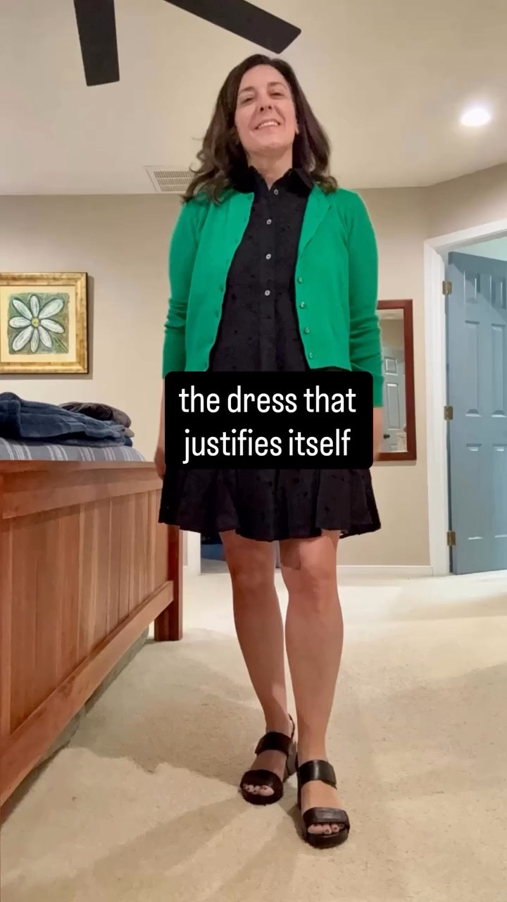 The dress is @tuckernuck (yes, splurge). The cardigan is Old Navy (yes, $10). The math works.

Black eyelet is doing heavy lifting this spring — it goes from brunch to a work meeting to literally wherever without asking permission. 

Threw on this green cardigan because apparently I contain multitudes AND I was cold.

Sandals are old but linked to something similar on LTK. 🖤

black eyelet dress outfit | tuckernuck dress | spring dress ideas | cardigan over dress | budget style | chic on a budget | spring outfit ideas | working mom style |  #ootd #tuckernuck #momstyle #workwear

#LTKootd #LTKSaleAlert #LTKWorkwear