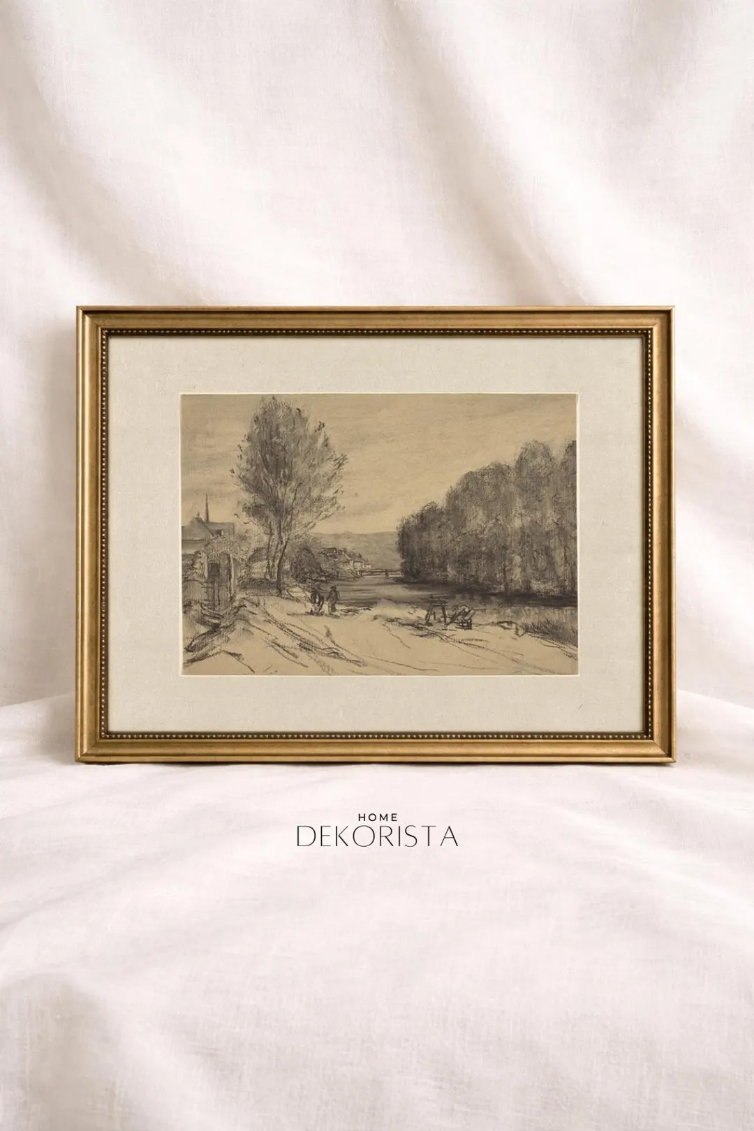 Framed vintage landscape, muted art, gallery wall  , living room decor. | Etsy (US)