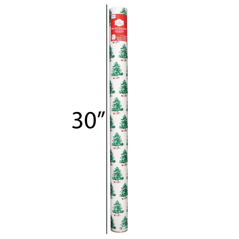 Multicolor Winter Blush Trees Christmas Gift Wrap, 120 sq ft, by Holiday Time - Walmart.com | Walmart (US)
