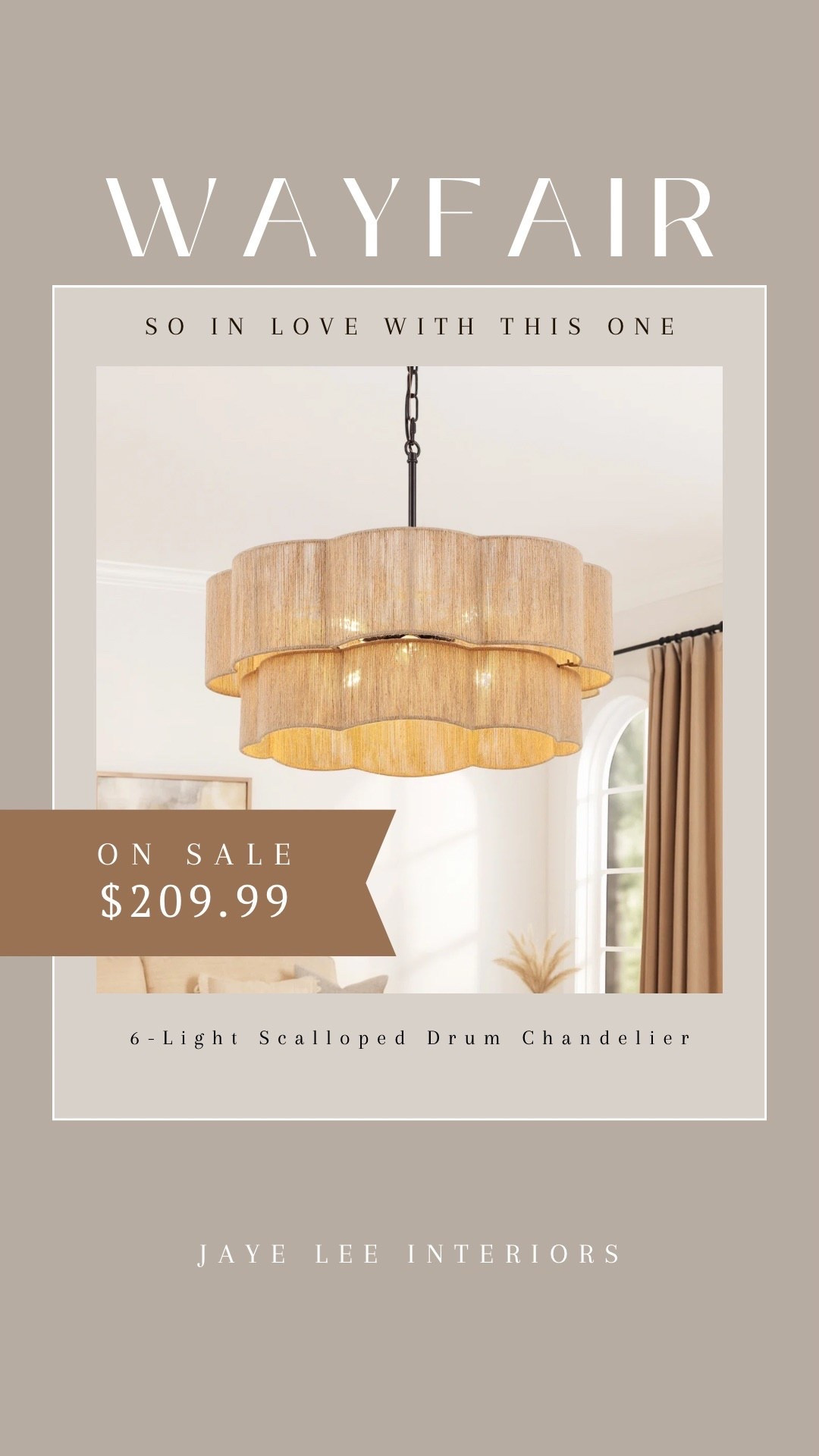 
I do love a good drum chandelier, and I especially love this scalloped one for a slightly more feminine or whimsical space, like a nursery, or girl boss home office. The price is fantastic at under $210! #scallopedropechandelier #chandelier #nurserylighting #nurserydesign #drumchandelier #wovenchandelier #lighting #affordablelighting #Wayfair #wayDaySale #jleeinteriors

#LTKHome #LTKSaleAlert #LTKBaby 

 
