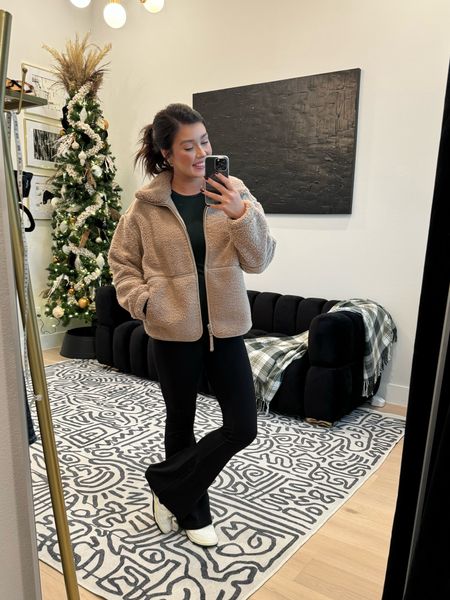 Today’s baseball mom outfit. Last game of the season and it’s a little chilly in north Texas today. Wearing my new cozy AF jacket and it’s on sale 25% off. The long sleeve top under is one of my all time fav basics and is finally restocked in dark green & 15% off. Leggings are a staple. All sizing in product reviews 

#LTKstyletip #LTKmidsize #LTKsalealert