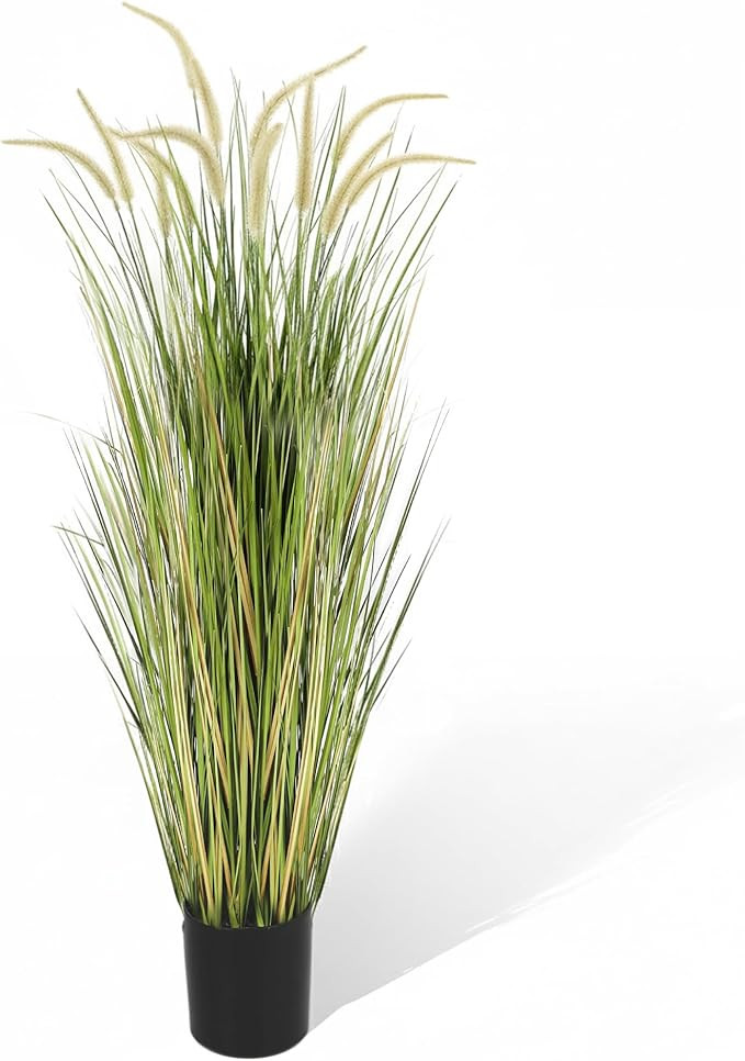 Artificial 5ft Horsetail Reed Grass – 59in Tall Faux Grass Plant in Pot, Indoor Outdoor Artific... | Amazon (US)