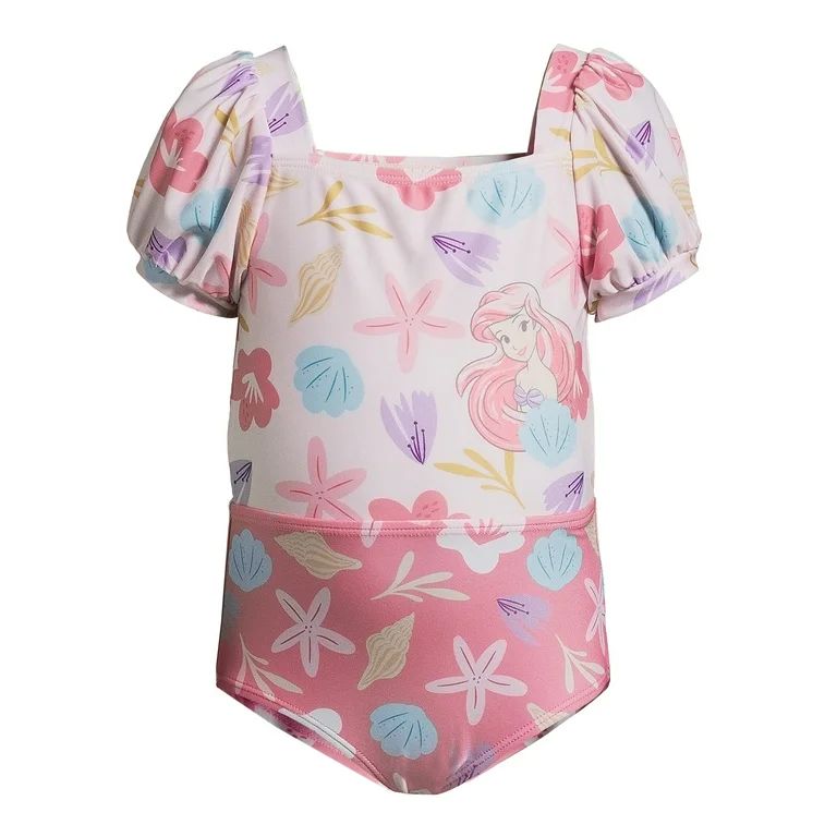 Character Toddler Girl Puff-Sleeve One-Piece Swimsuit, Sizes 12M-5T - Walmart.com | Walmart (US)
