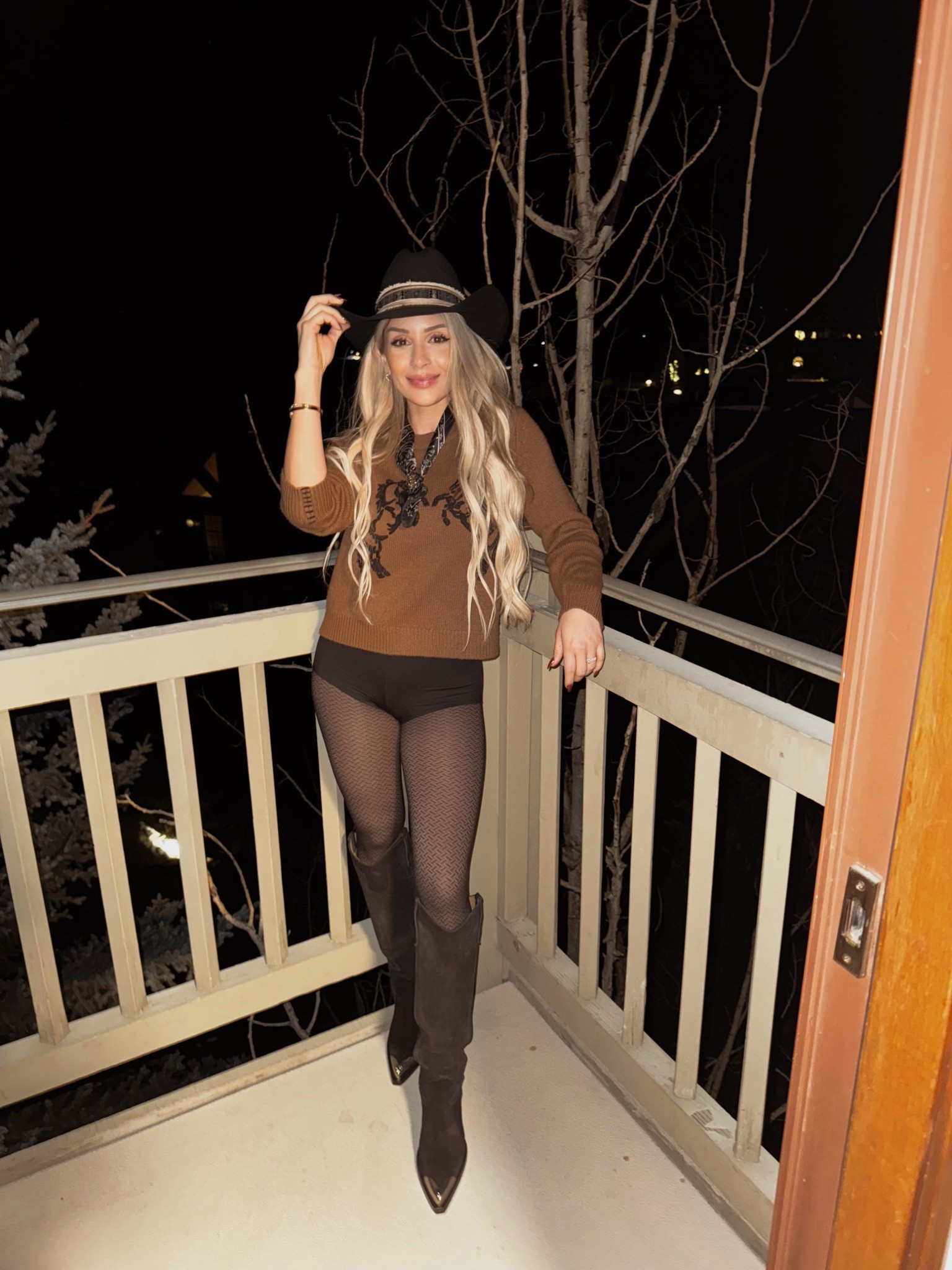 A little western vibe… #wyoming #jacksonhole #western #aspen #deervalley For the record I wasn’t cold, I had nude skin color thermal leggings under my sheer tights 😉 - linked below! Boots are Paris Texas

#LTKStyleTip #LTKTravel #LTKSeasonal