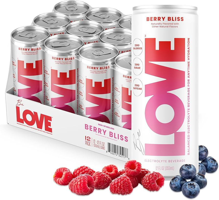 Be LOVE™ Lightly Flavored Still Electrolyte Drink — Non-Carbonated, Zero Sugar, Zero Calories... | Amazon (US)
