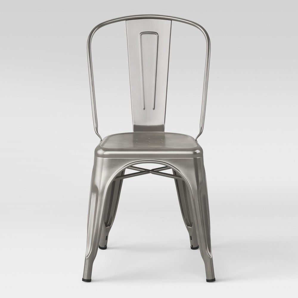 Set of 2 Carlisle High Back Metal Dining Chair Natural Metal - Threshold | Target