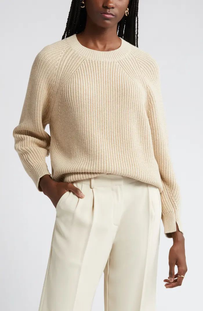 Organic Cotton & Merino Wool Rib Sweater | Nordstrom