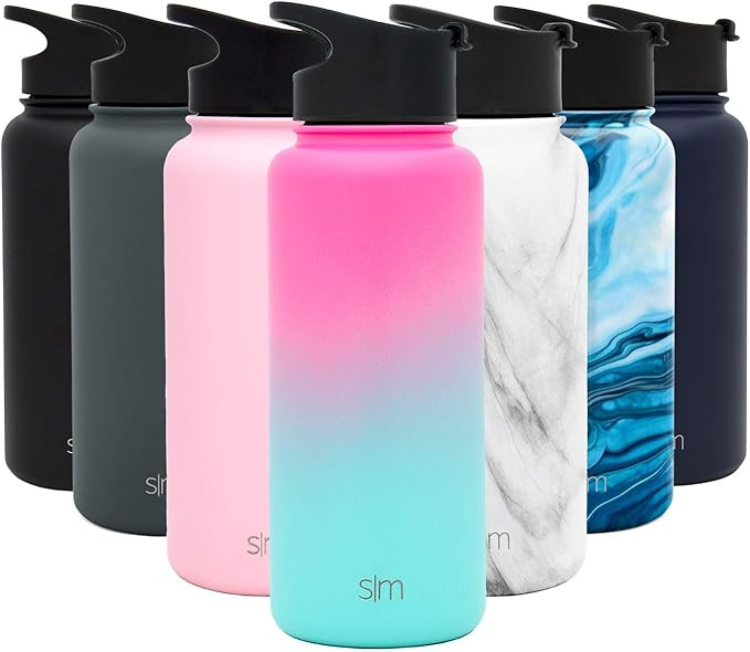 Simple Modern 32oz Water Bottle, Insulated Reusable Wide Mouth Stainless Steel Metal Flask 1 Lite... | Amazon (US)