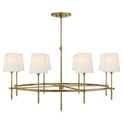 Visual Comfort Bryant Modern Antique Brass Linen Shade Ring Chandelier | Kathy Kuo Home