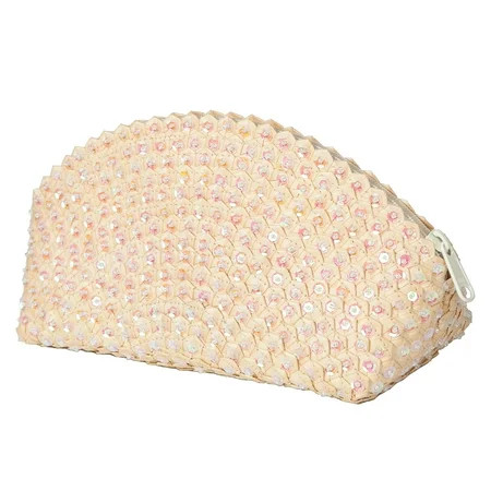 Handmade Pearl Shimmer Sequin & Banana Leaf Clutch Handbag | Walmart (US)