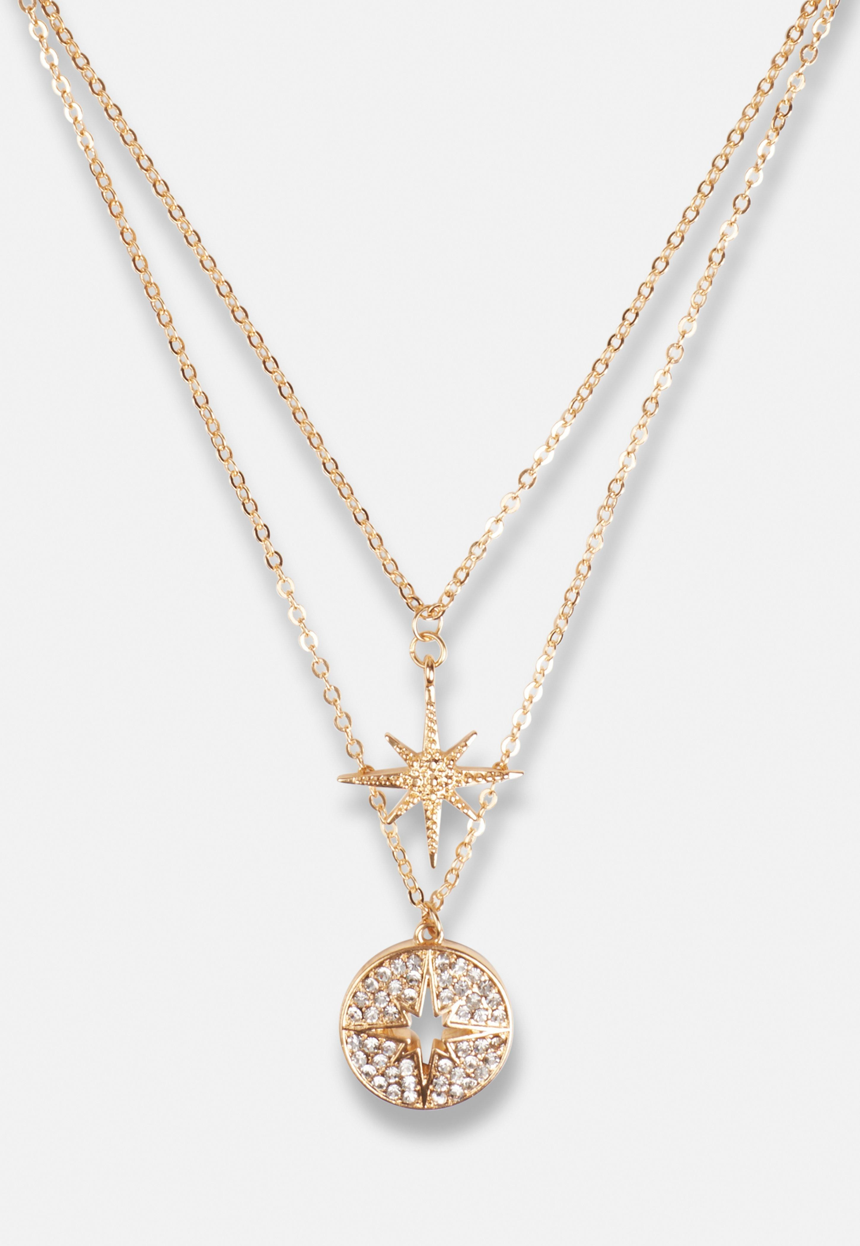 Gold Look Layered Cross Necklace | Missguided (US & CA)
