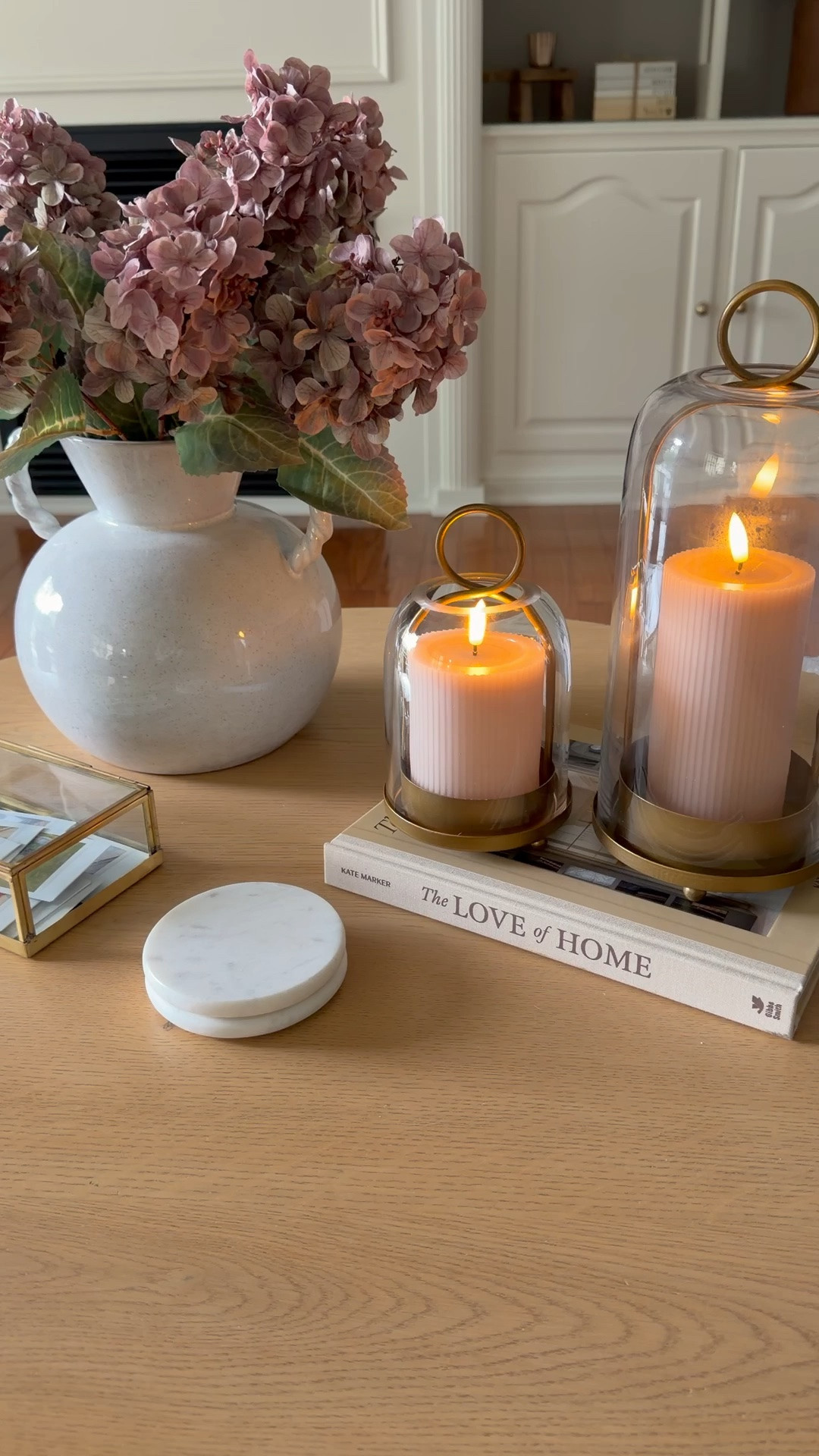 Just grabbed these glass hurricanes and faux candles from Amazon. They have a real feel wax and a flicker light. Love the color and ribbed detailing, too!

#LTKHome