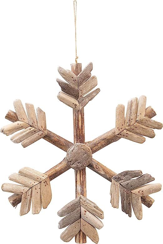 Amazon.com: Creative Co-Op 12" H Handmade Driftwood Snowflake Ornament (Each One Will Vary) : Hom... | Amazon (US)