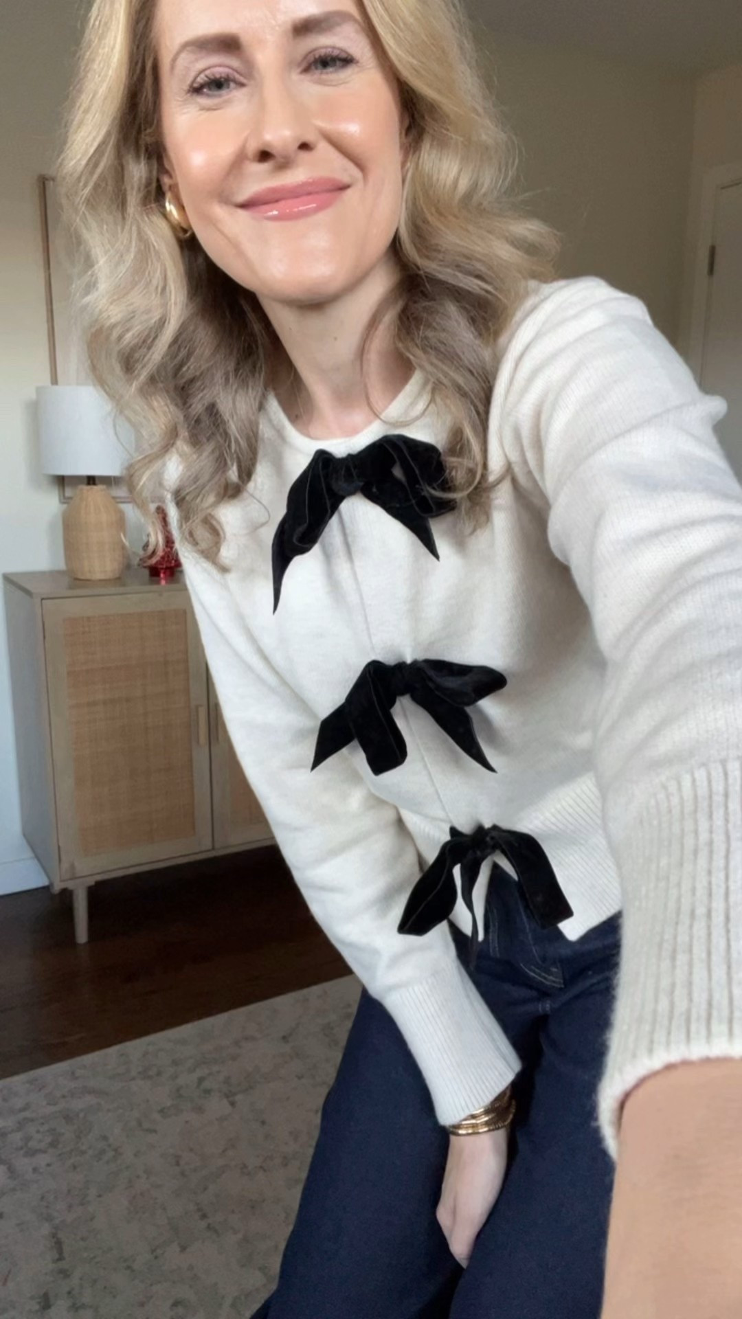 Amazon sweater with bow detail, soft and comfy, fits true to size, I’m in a small. #amazonfinds Valentine’s Day outfit 

#LTKFindsUnder50