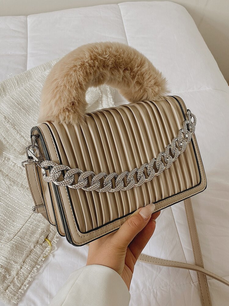 Rhinestone & Chain Decor Square Bag | SHEIN