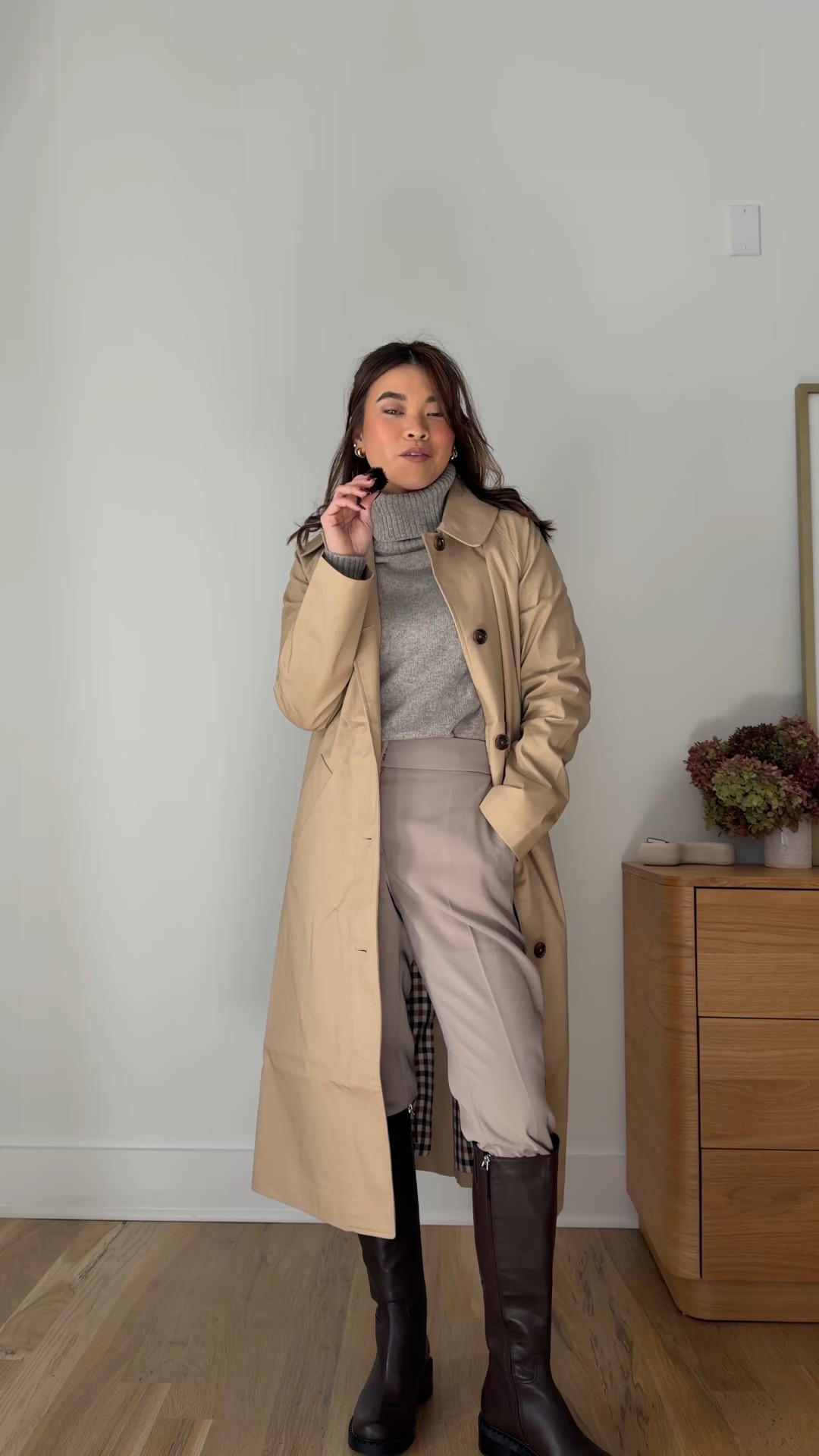 Sizing info: Sweater: XS in Warm Heather Grey, Pants: Size 0 in Morel Grey, Coat: XS in Light Kahki! petite fashion, get dressed with me, outfit inspiration, ootd, nashville outfit, Nashville influencer, petite style, vacation style, casual outfits, mom style, petite pants, winter dress, winter outfit, winter pants, winter outfit inpso, winter outfit idea, winter top, fall top, fall style, winter style, winter sweater, autumn sweater, cozy sweater, cold weather sweater, cold weather outfit, fall jeans, fall jacket, jacket, winter jacket, winter coat, Quince, Tall boots, Winter boots 

 

#LTKGiftGuide #LTKHoliday #LTKPetite