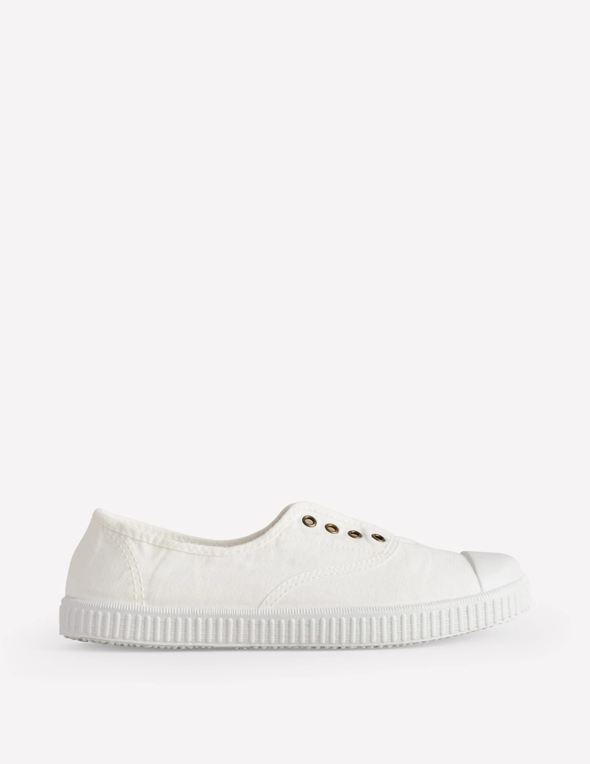 Laceless Canvas Plimsoll-Ivory | Boden (US)
