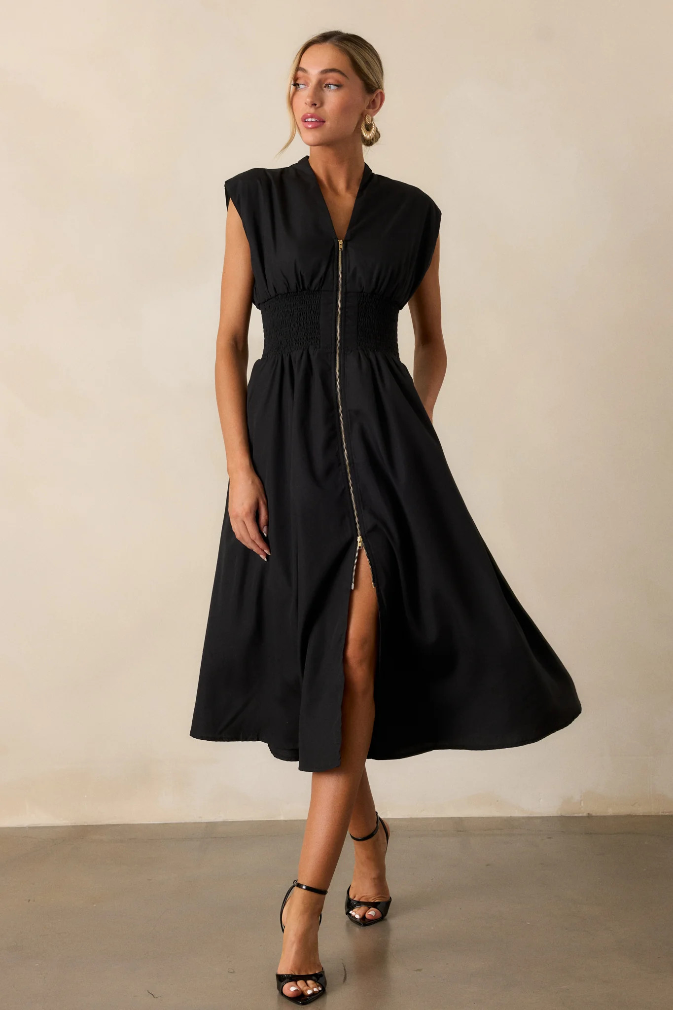 Circle Of Friends Black Midi Dress | Red Dress