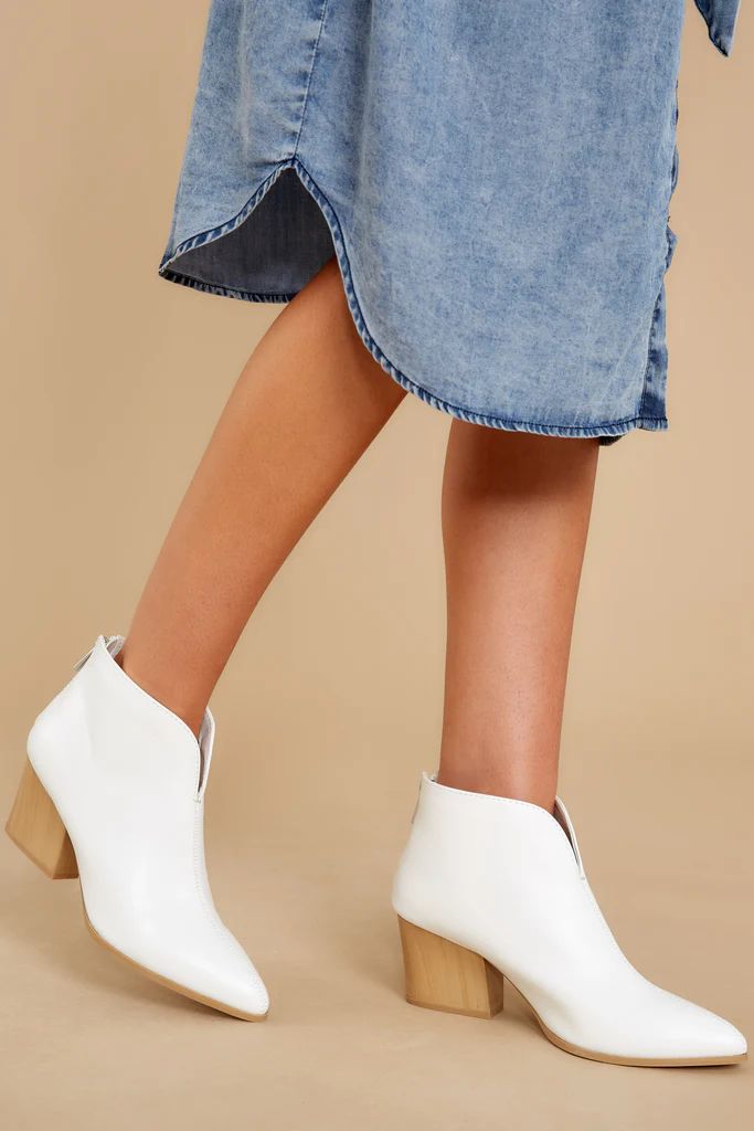 Photo Finish White Ankle Boots | Red Dress 