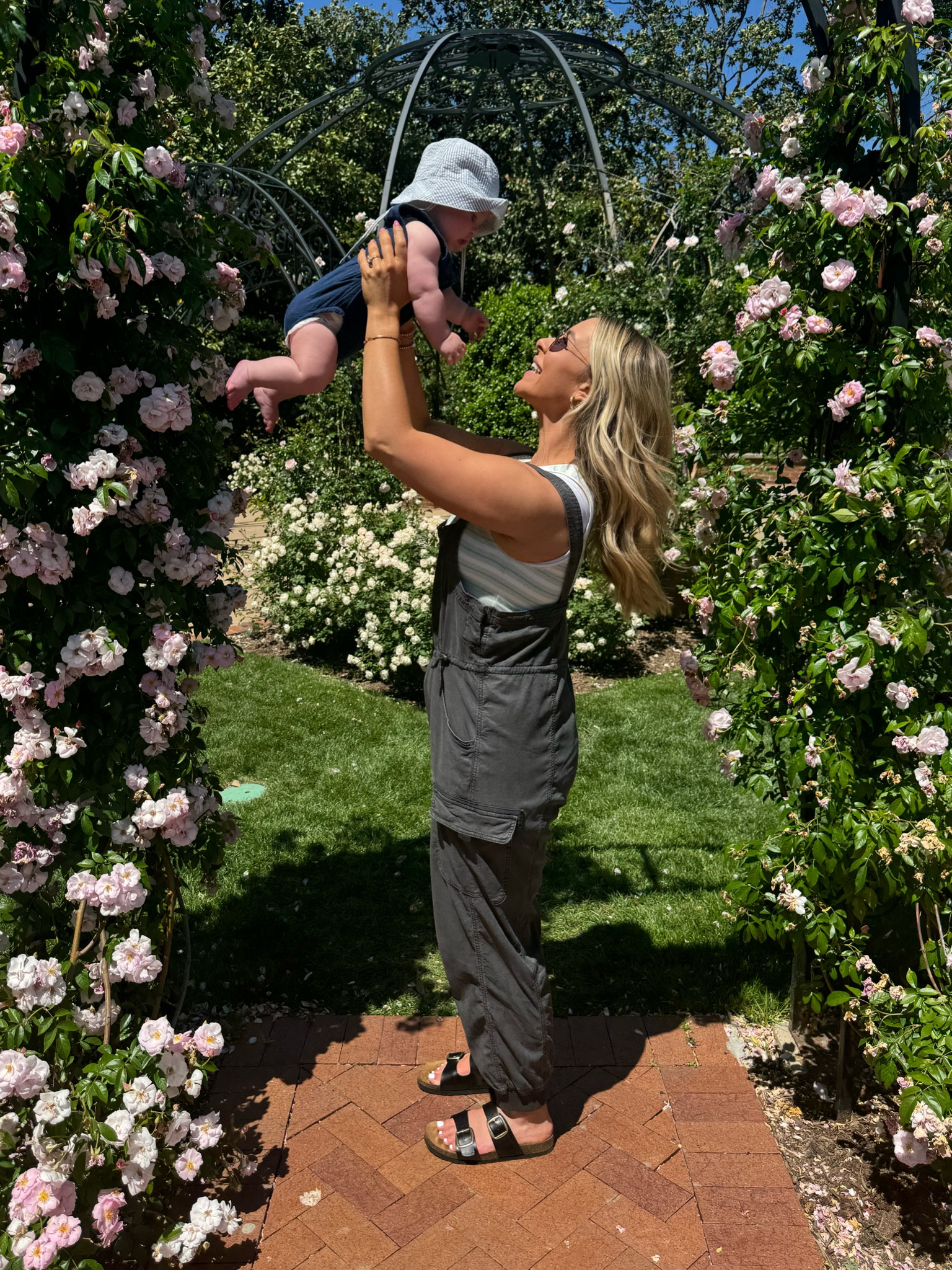 Mine & Lincoln’s outfit 
I’m a medium in the tank top and overalls! 