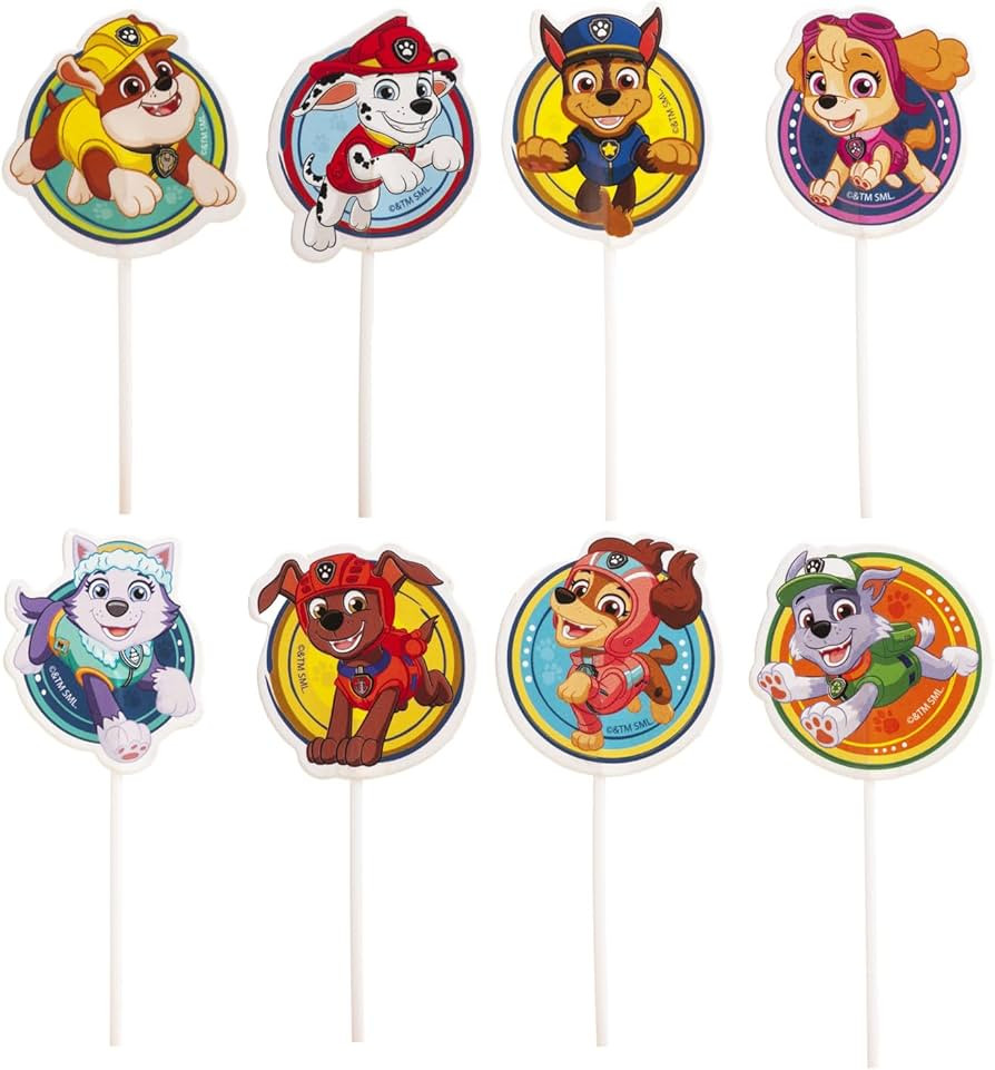 Dekora - 30-Piece Multi-Coloured Paw Patrol Cake Topper Kit for Kids' Birthday Parties | Amazon (US)