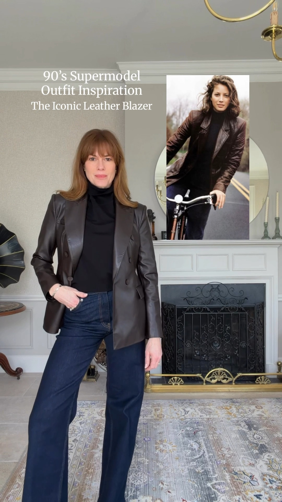 90’s outfit inspo
Brown faux leather jacket 
Indigo blue jeans
Black turtleneck 

#LTKuk #LTKstyletip #LTKjeans