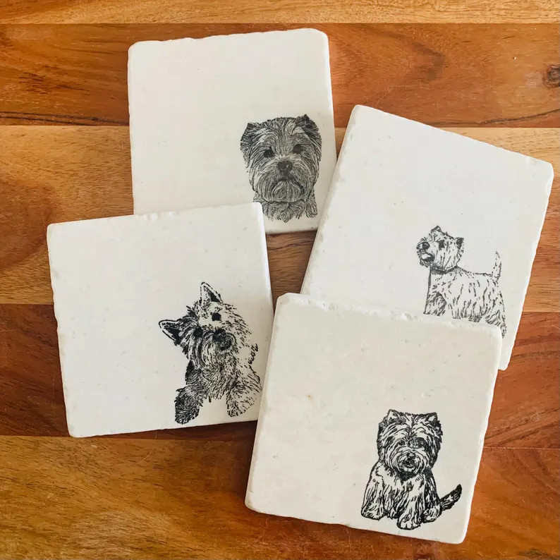 West Highland Terrier Coasters ~ Westie Dog Coasters ~ Westie Gift ~ Westies Coasters ~ Housewarm... | Etsy (US)