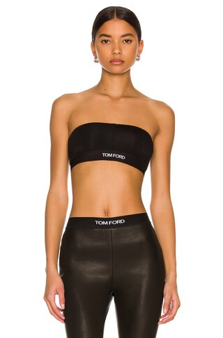 TOM FORD Double Peach Bandeau Bra in Black | FWRD 