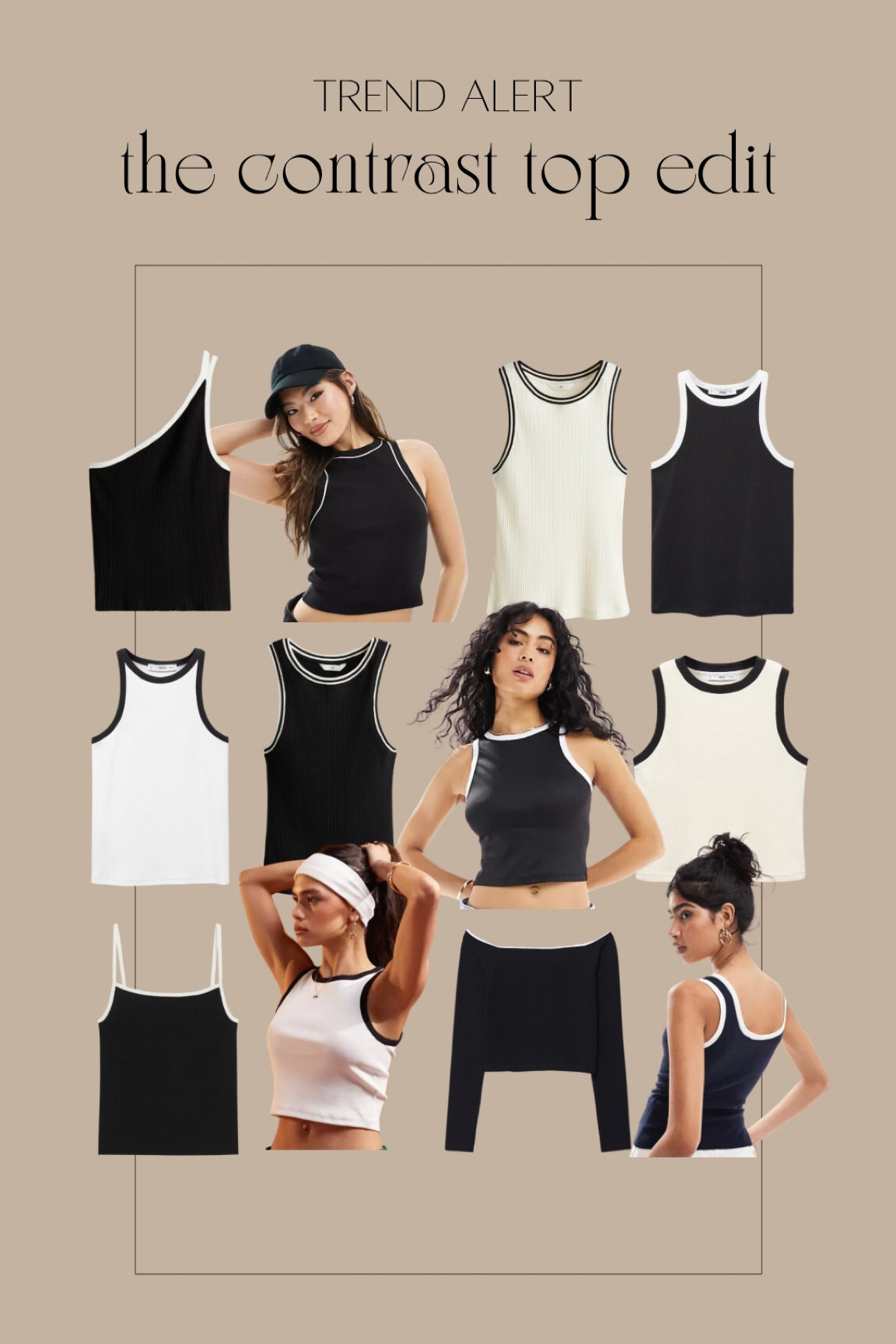 trend alert — the contrast top edit 💫 

contrast trim top | basic tops | wardrobe basics | trending tops | black&white tops | monochrome outfits

#LTKStyleTip #LTKFindsUnder100
