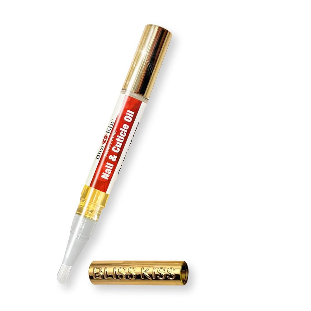 Bliss Kiss | 1 Fragrance Free | Nail Oil Cuticle Pen w/Vitamin E & Jojoba⏤Nail Strengthener Nail Growth Serum for Brittle Peeling Breaking Thin Nails | Amazon (US)