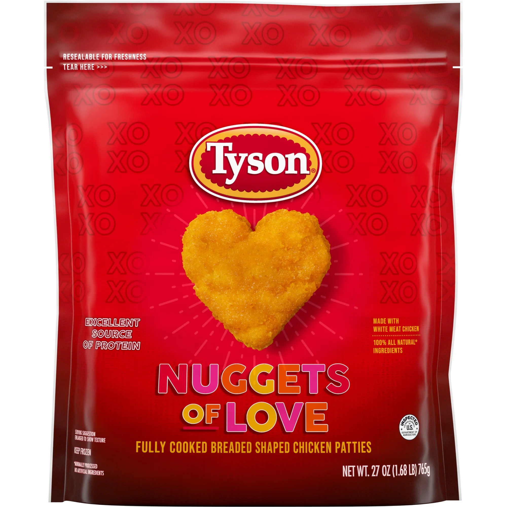 Tyson Nuggets of Love Heart-Shaped Chicken Nuggets, 27 oz (Frozen, Fully Cooked) | Walmart (US)