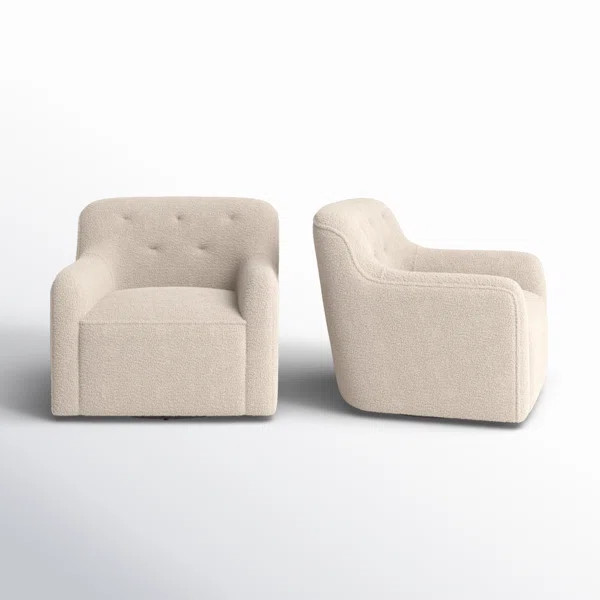 Fae 32.5" Wide Chenille Upholstered Swivel Accent Armchair (Set of 2) | Wayfair North America
