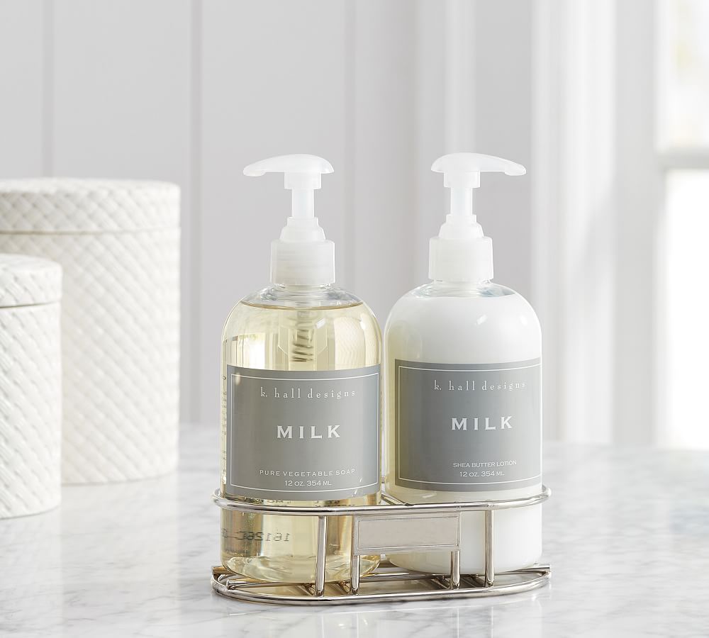 K. Hall Milk Soap & Lotion Caddy Set | Pottery Barn (US)