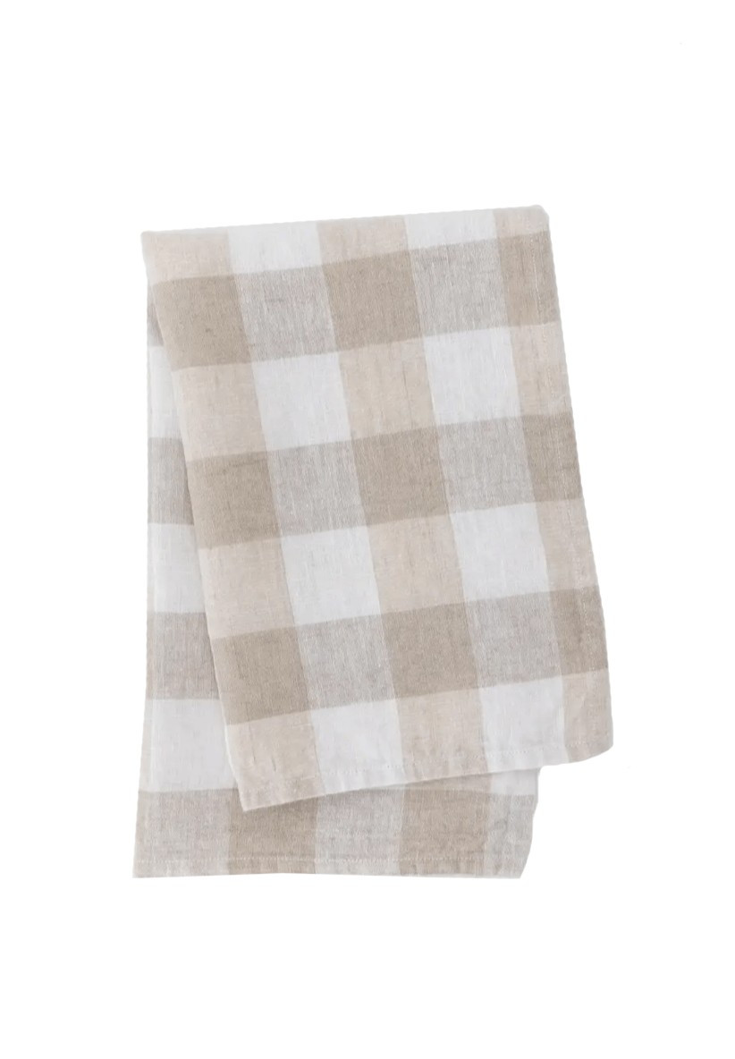 Au Lait Gingham Tea Towel | Foundation Goods