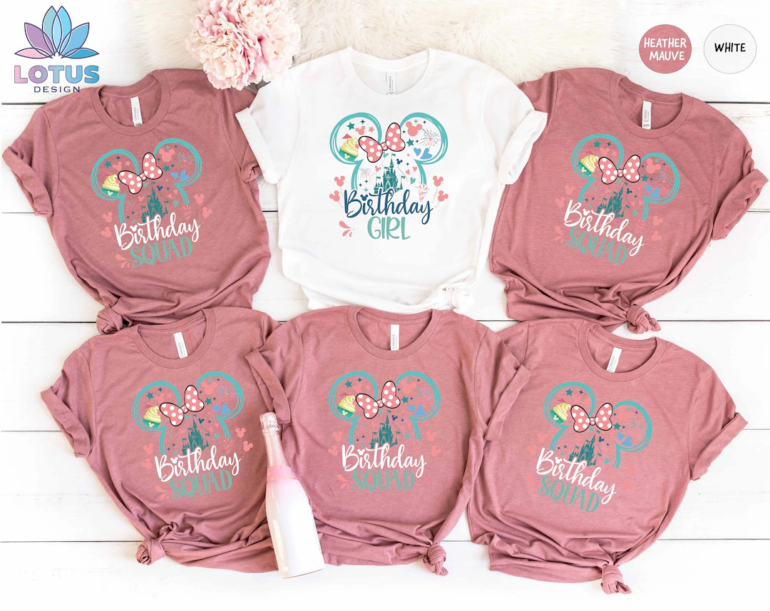Disney Birthday Shirt, Disney Birthday Squad T-shirt, Disney Birthday Girl Shirt, Disney Birthday... | Etsy (US)