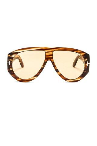 TOM FORD Bronson Sunglasses in Shiny Striped Havana from Revolve.com | Revolve Clothing (Global)