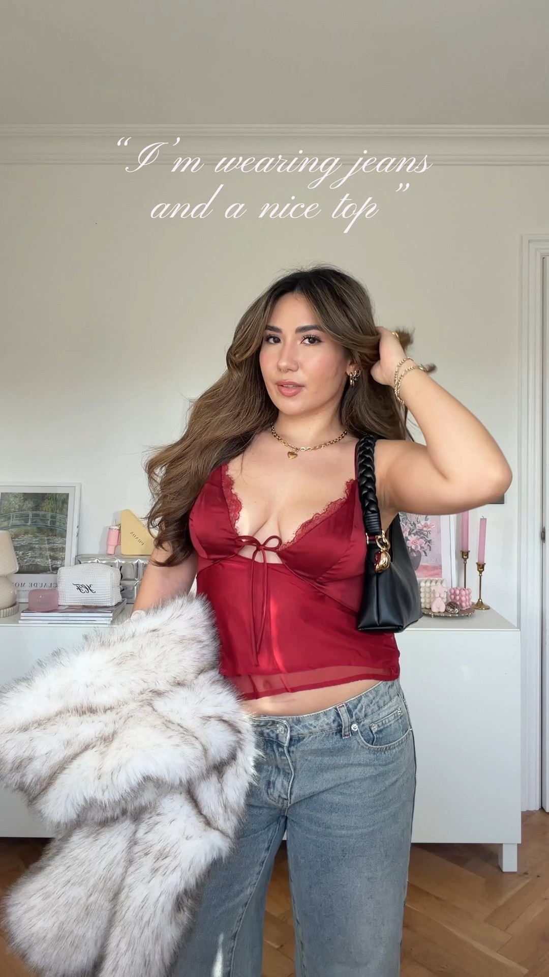 jeans & a nice top outfits I’m wearing for christmas drinks (plus the coats I’m wearing with them) 🧚‍♀️🎄💋 are we getting Prosecco or martinis girlies? 🥂✨ l#goingoutoutfit #christmasoutfits #partyseason #girlsnight #jeansandanicetop 

#LTKwinter #LTKdatenight #LTKfestive